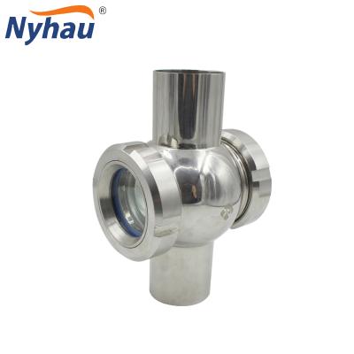 China Beer/dairy drink/pharmaceutical/tank custom glass stainless glass nyhau equipment sight glass tee cross sight sight level fitting steel pipe for sale