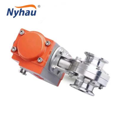 China Pharmaceutical tri flange ss316 butterfly valve /Chemical/ beer /beverage /dairy/ daily nyhau sanitary pneumatic electric butterfly valve for sale