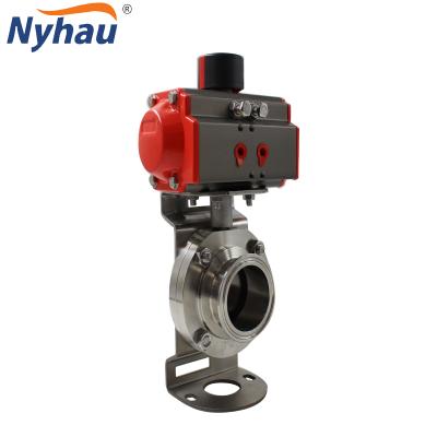 China Smart Aluminum Pneumatic Actuator /Chemical/ Pharmaceutical Daily Sanitary Valve /beverage /dairy/ beer butterfly valve for pharmaceutical for sale