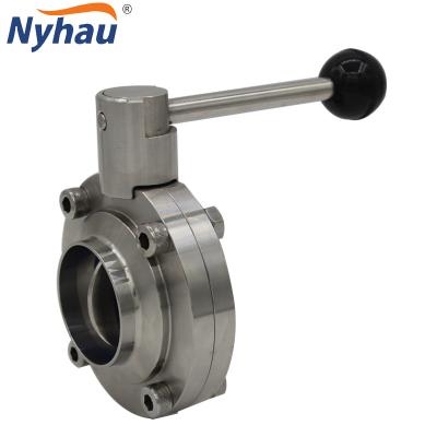 China Food nyhau high performance sanitary manual butterfly valve for wine tank for sale