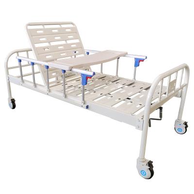 China Wholesale Low Cost Metal Hospital Bed 1 Single Crank Single Function Medical Clinical Bed With Casters Optional for sale