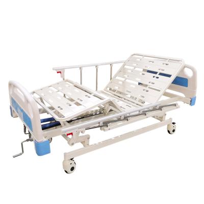 China Cheap Full Size Metal Model 3 Crank Adjustable Medical Hospital Bed For Home for sale