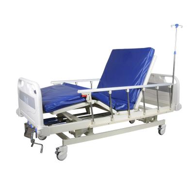 China Lovely Metal Height Comfortable Adjustable Home Care 3 Function Manual Medical Hospital Bed For Sale for sale