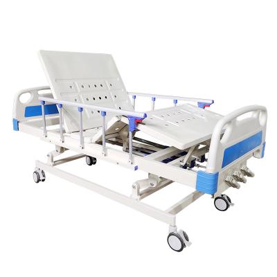 China Metal Adjustable Rolling 3 Function Manual Hospital Bed With ABS Crank for sale