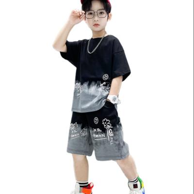 China 2023 New Hip Hop Sleeve Boy's Short T-shirt Boy's Handsome Printed Two-piece Suit Summer Clothing HIP-POP Clothing for sale