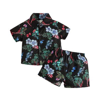 China 2023 Summer New Boy's Clothing Set Breathable T-shirt Clothing Set Printed Short Two-piece Set And Shorts Beach for sale