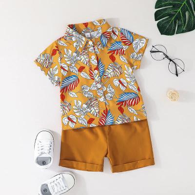 China Summer Breathable Short Floral Shorts Baby Suit Romper Shirt Sleeve Baby Clothes 2023 Children's Two-piece Set for sale