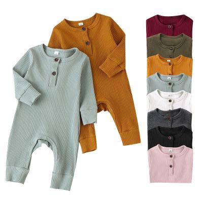 China Breathable American Newborn Baby Romper Summer Long Sleeve Knitted Cotton Tops Boys Baby Clothing Romper for sale