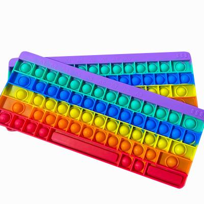 China Hot Sale Silicone Push Bubble Noise Stress Relief Stress Stress Reliever Stress Reliever Sensory Toys Wiggle Keyboard For Kids Adults for sale