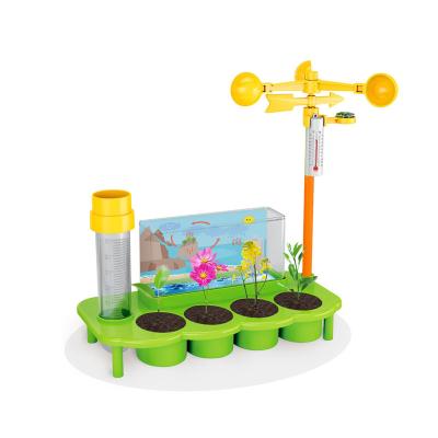 China Kids Learning DIY PULL BACK Science Experimental Science Kit Ecological Weather Stations Rainwater Monitoring Plant Growth Toys HY-031200 for sale