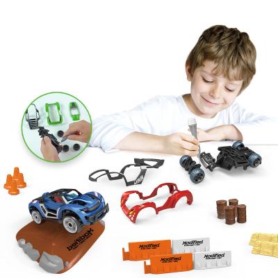 China Self Assembly Intellectual Dismantling Vehicle Toys Building Durable Metal Pull Back DIY Car Assembly Car Toys For Children for sale