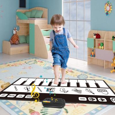 China Educational Rhythm Mat Piano For Early Learning Musical Mat Foldable Electronic Carpet Toys Playing Toy Children Indoor Floor Touch Keyboard Dance for sale