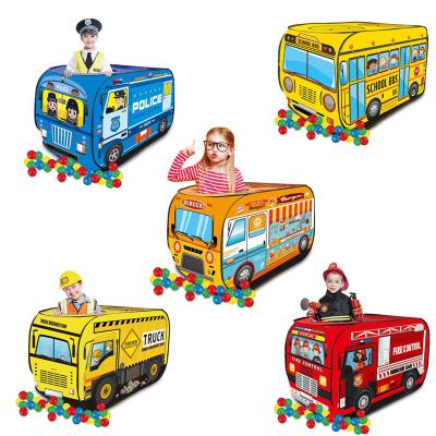 China Police Toy Child Toy Tent Playhouse Sports/Dinner/Fire Rescue/Engineering Car School Bus Theme Indoor Outdoor Ball Pit Kids Tents For Sale for sale