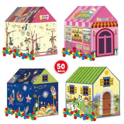 China Sports Toy Multi Styles Pop Up Kids Indoor Outdoor Foldable Play Tent Baby House With 50pcs Ocean Balls for sale