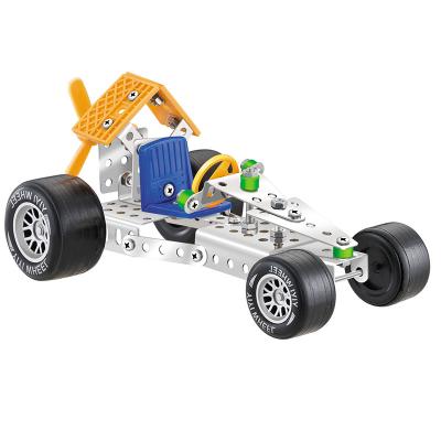 China Intelligent Construction Toy DIY Assembly Brick Building Block Metal Racer Car Model Toy for sale