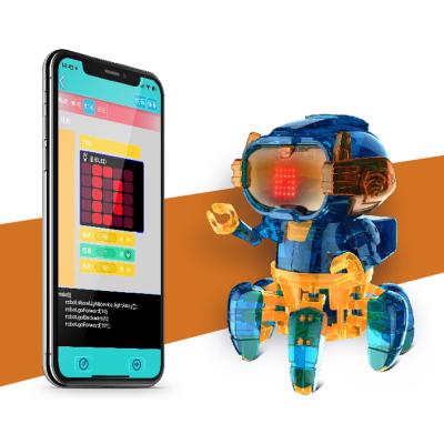 China Toy APP Operation Technology Assembly Programming Robot Toys Battery Operated DIY Mechanical Kit Robot For Children for sale