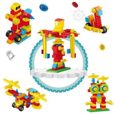 China Building Toy 144pcs Kid STEM Building Bricks Toys 40 Models In 1 Gear Creative Building Blocks For Kids Education for sale