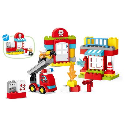 China Construction Toy Enlighten City Build And Learn Brick Game Set Building Engineering Team Police Station Fire Station Building Block For Kids for sale