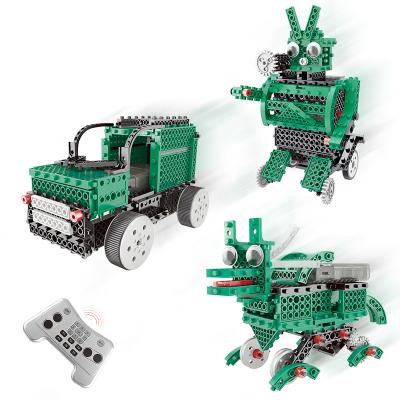 China 3 in 1 (dinosaur+SUV+robot) 201PCS DIY Byggstenar 4CH 2 Frequency SUV Dinosaur Robot Jungle Exploration Toy Building Bricks Block For Education First for sale