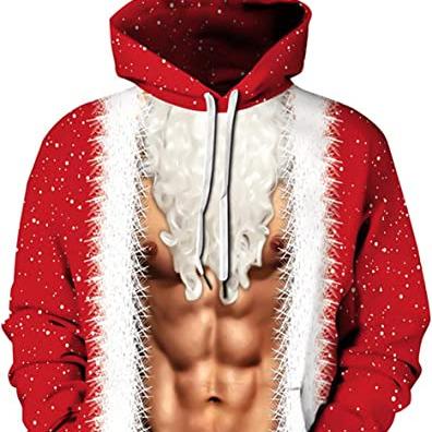 China Anti-wrinkle Hot Sale Red Crewneck 3D Printing Fleeced Men'S Christmas Hoodies for sale