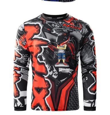 China Anti-Wrinkle Polyester Spandex Sport 3D Printed Long Sleeve T Shirt T-shirt for sale