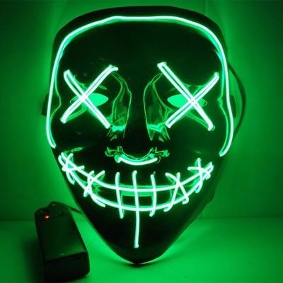 China Creative New Design 3 Function Halloween Party Praise Masquerade Mask Led Light Up EL Wire Neon Glowing Mask For Festival Parties for sale