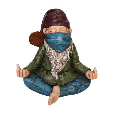 China Hot Selling Custom Made Europe Amazon Yoga Resin Meditation Garden Gnome Figurine Home Decor Garden Ornaments for sale