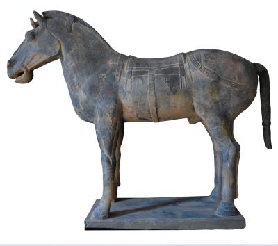 China Traditional Oriental Style Item Promotional Gift Crafts Custom Clay Horse Statue For Holiday Decor for sale