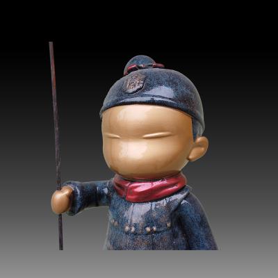 China China Cartoon Solider Image Resin Crafts Chinese Cute Terracotta Warriors Antique Finished Home Deco for sale