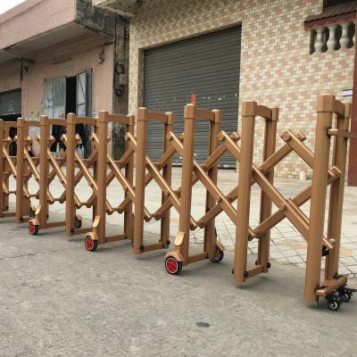 China Manual push and pull Safety Barrier Fence Stainless Steel  Folding Crowd Control Barrier With Natural Rubber Tire for sale