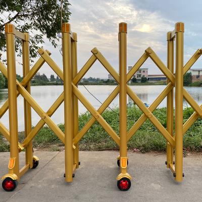 China Manual push and pull Stainless steel retractable barrier retractable door composite driveway entrance gate security collapsible folding gate for sale