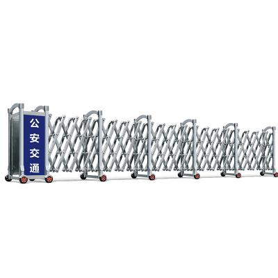 China Manual push and pull Sliding Gate Crowd Control Metal Road Accordion Barrier Security Barrier Manual Retractable Barrier Fence for sale