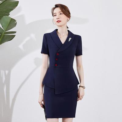 China Anti-pilling Summer Ladies Fashion Slim Professional Suit Office Suit Business Work Wear Suit Sets For Women for sale