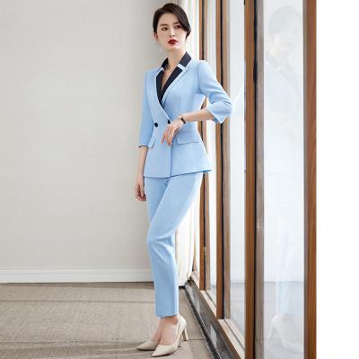 China Two-piece pants suit women's professional suit jacket women's office evening wear business anti-pilling pants suit for sale