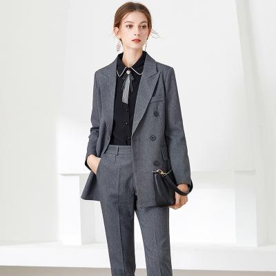 China Women's fashion anti-pilling two-piece blazer clothing suit set women's blazer and pants for sale