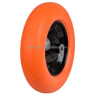 China Garment Shops PU Foam Wheel 3.50-8 PU Wheels Flat Free Wheel Hand Truck Tire for sale