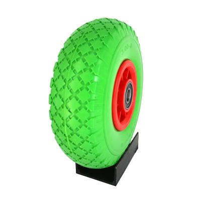 China PU Tire Center Wheel, Wheelbarrow Wheel, 10 Inch Tire Flat Freewheel 3.00-4 (260x85) for sale