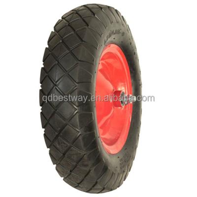 China Natural Rubber 4.00-8 And 3.50-8 Pneumatic Wheel Inflating Tire For Wheelbarrow, Hand Cart, Trolley Cart for sale