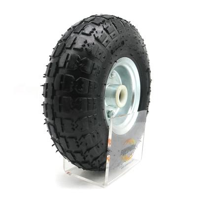 China Construction Material Shops Pneumatic Rubber Tire 10 X 4.10 / 3.50-4 Wheel For Truck And Hand Carts for sale