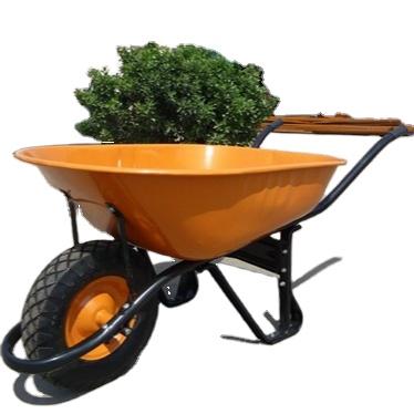 China Construction industrial wheelbarrow with pneumatic wheel 4.00-8 and 5 cubf tray, CARRETILLA 5ft LLANTA, 90L wheel barrow truper for sale