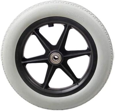 China Garment Shops Flat Free Solid PU Foam Tire Wheel , Polyurethane Foam Puncture Proof Tire 4.00-8 for sale