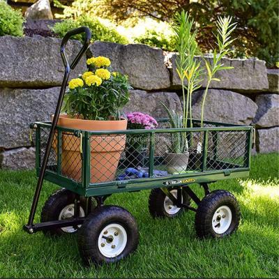 China Industrial 600-Pound Capacity Garden Rocker Wagon Beach Yard Dump Utility Cart with Steel Frame and 10 in. pneumatic tires, for sale