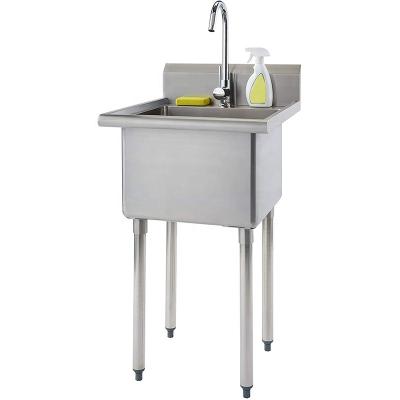 China USA & EU style commercial sink table stainless steel pan kitchen table with sink for sale