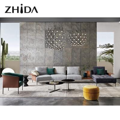 China Modern style Zhida l nordric wholesale modern U shape sofa fabric sofa sets for villa living room for sale