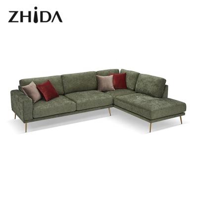 China Zhida New Design Model Extendable Modern Luxury Home Set Living Room L Shape Corner Furniture Sofa Set for sale