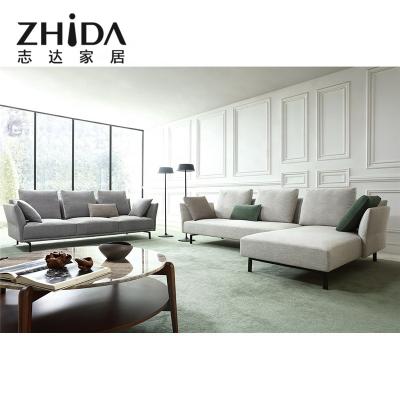 China Zhida L Shaped Fabric Sofa Set Stretch Custom Voucher Supplier Prices For Sale for sale