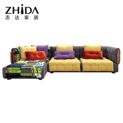 China OEM Factory Stretch Zhida Fashion Mutiful Color Living Room Sectional Sofa Set For Sale Custom Fabric for sale