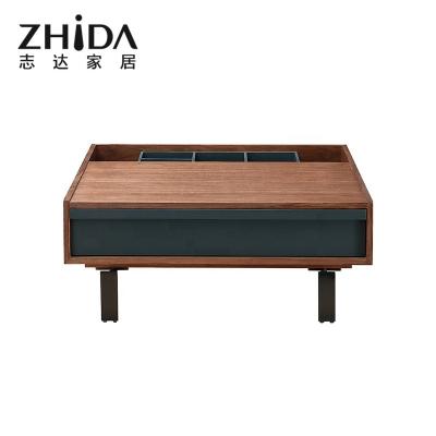 China Manufacturer Custom Modern High Quality Luxury Wooden Living Room Nordic Zhida Side Table Extendable With Drawer Outside for sale