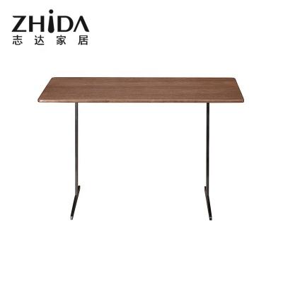 China Wholesale Durable Black Titanium Steel Leg Walnut Maker Zhida Modern Square Coffee Table Wooden Extendable for sale