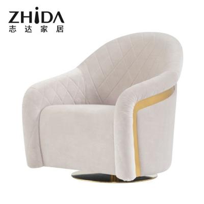 China Zhida factory wholesale stretch customized simple velvet light luxury nordic living room sofa lounge chair for villa for sale